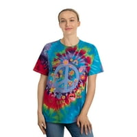Boho mirovni znak hippy tie-dye tee spiralna majica