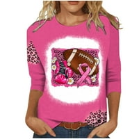 Ženska dukserica Zimska odjeća Trendy Flowy Pulover Modna labava majica Rukovnica okrugla izrez Pink XL