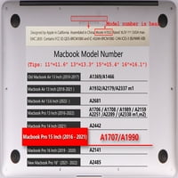 Kaishek kompatibilan sa kućištem MACBook Pro 15 - objavljen model A1900, plastični poklopac tvrdog futrole, Sky serija 0073