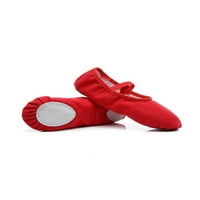 Crocowalk dame baletne cipele s kliznim stanovima ravna plesna cipela dječja papučica pleše udobnost okrugli nožni prsti crveni 2Y