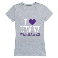 Love Uww University of Wisconsin Whitewater Warhawks Ženska majica Heather Grey X-Veliki