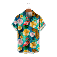 Dugme za mlade Havajska majica Down Swreeve srodna fit poliesterska košulja i vrhunska odjeća za zabavu Redovne i velike veličine