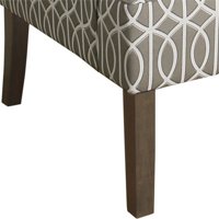 Benzara tkanina Tapacirana drvena akcentna stolica sa dizajnom uzorka, sivom, bijelom i smeđom