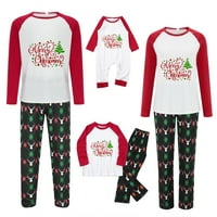 Daznico Family Božićni PJS Usklađivanje setova Porodični božićni pidžami Ispis okrugli izrez Dugih rukava Top i tiskane hlače Kućna odjeća XXXL za muškarce