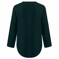 Umfun Plus veličine vrhovi S-5XL Zip front V bluze za rukave izreza žene Žene letnje rukovne majice sa ležećih tuniki