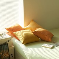 Žuti ukrasni jastuk za bacanje navlaka za jastuke 16x16in set od 4, jastuci od punog boja mekani ukrasni kvadratni kauč jastuk
