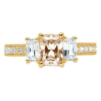 1.82ct smaragdni rez braon šampanjac simulirani dijamant 18k žuto zlato graviranje izjava godišnjica angažmana vjenčanog kamenog prstena veličine 5