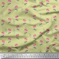 Soimoi Beige Japan Crepe saten tkanina list cvjetni ispis tkanina od dvorišta široko
