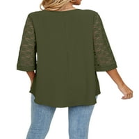 Sanviglor dame Ljetne vrhove Majica sa čvrstim bojama V izrez majica Torba za bluzu tunika Vojska vojska Green M