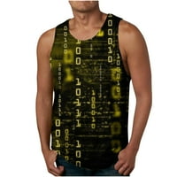 Yuwull Muški digitalni 3D štampanje bez rukava bez rukava za brzo suhe sportske tenkove košulje bluze žuti X-veliki klirens