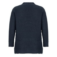Lolmot Cardigan džemperi za žene s dugim rukavima Klit Cardigan zakrivljeni rub Otvoreni kaput za jesen sa džepovima na klirensu