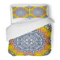 Posteljina Bohemian sa prekrasnim okruglim uzorkama Čarobna mandala Funky paleta prekrivač dvostruke veličine sa jastukom za kućnu posteljinu ukras