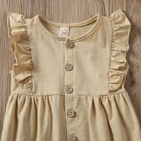 Canrulo novorođenče dječje dječje djevojke odjeću ruffle romper kombinezon bodionici čvrstih odjeća žuta 9-mjeseci