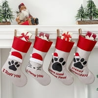 Lijepe božićne čahure mačke šape tiskane poklone torba Xmas Tree Viseći ukras Početna Hotel Bar Božićne čarape Dog Cat Paw tiskani pokloni Torba Xmas Tree Have Ornament Nije lako izblikati i r u f f f f f f