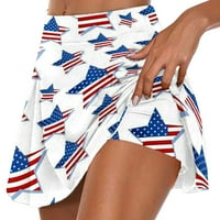 Dasayo Američka haljina za zastavu Žene Ljetni nabojni tenis suknje Atletska rastezljiva kratka joga lažne dvije hlače