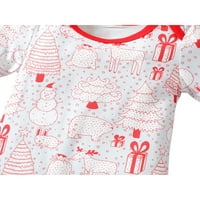Seyurigaoka Baby Christmas Outfit, Print dugih rukava Poduzvat + Traka za glavu