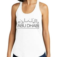 Skyline Abu Dhabi Tenk Top ugrađena trkačka trkačka ženska veliko Heather Grey
