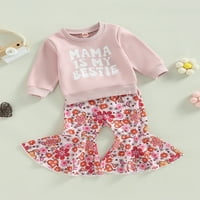 Arvbitana Toddler Djevojka odijela Pulover Duks majice + cvjetni set cvjetnih pantalona