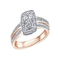 Bijeli prirodni dijamantski obrok prsten u zlatu od 10k ruže
