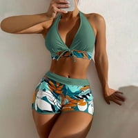 Cuoff bikini Ženska ploča od tiskanih kupaćih kostima Split Boxer High Squik kupaći kostim dvodijelni set plus veličine kupaćih kupanja za žene