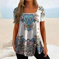 Ženski vrhovi modne žene kauzalna bluza za bluzu majica vrhovi majica kratkih rukava plus veličine vrhova izlaska vrhova