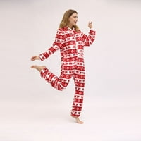 Pidžama za žene Â božićni kapuljač s kapuljačom od tiskanih patentnih patentnih zumbica na supersuftoft debela pidžama Slouchy topla loungewear Party porodica