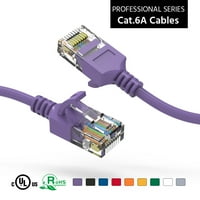 0.5ft Cat6a UTP Slim Ethernet mrežnog mreže dizalica 28AWG ljubičasta, pakovanje