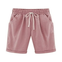 Cindysus dame kratke vruće hlače Bermuda plaža kratke hlače visoki struk mini pant za odmor slobodne ružičaste xxl