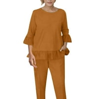 Durtebeua Prevelizirani polu-zip pulover dugih rukava s dugim rukavima Jogger hlače set sa džepovima Jeseni odjeću za žene plus veličinu