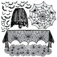 Stolni plat Smiješan prijenosni čipka Halloween Spider web uzorak večera za zavjesu za zavjese vrata za trkače za festival