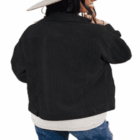 -3xl corduroy jakne za žene casual dugih rukava udobnih kaputa vrhovi gumba za dame niz odjeću
