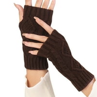 Giligiliso Clearence Ženske zimske termalne rukavice bez prstiju, Pletene rukavice sa palcem rupe