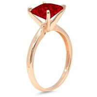 3. CT sjajna princeza Clear Simulirani dijamant 18k ružičasto zlato pasijans prsten sz 5.25