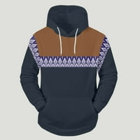 Hoodies za muškarce zimske proljeće casual o vrat s dugim rukavima 3D ispisani šumski bluza s kapuljačom