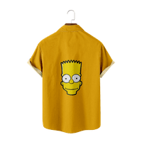 Havajska majica muškaraca i dječaka Simpsonovi ispisa casual skrozleeve gumb za ispis niz havajsku majicu poklon za odmor za njega