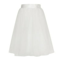 Rbaofujie suknje za žene Bijela suknja Žene visokokvalitetne naborane gaze Duljina koljena suknja za odrasle suknje Ljetne suknje l Bane obrada