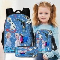 Frozen Princes Anna Preppy ruksak, College ruksak, ruksak ručak za ručak i olovka, pringinski dizajn ruksak