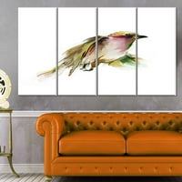 Dizajn Art 'Lijep let divlje ptice na bijeli' slikarski ispis na zamotanom platnom setu