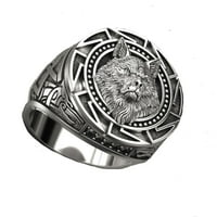Wolf TOtem prsten čelični vojnik Nordijski čekić Wolf Thor Norse Viking Muškarci Ring Novo Muški nakit D9N0