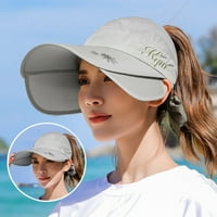 Ploknplq Sunčani šeširi za ženu za žene na plaži prozračni vizir šešir znojna kapa Ženska sunce elastično upijaju široke sunce bejzbol kapice za golf šešir sive veličine