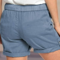 OKBOP Atletski kratke hlače za žene Ljeto Comfy vučne šarene boje Elastični struk Pokaži hlače Hlače Biker kratke hlače plavi xl