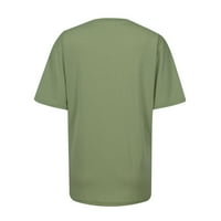 Homedles Žene Ljetni vrhovi - tiskani vrat posade Ležerne modne majice kratkih rukava za žene zelene boje
