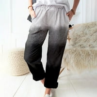 Ediodpoh Ženske tiskane pamučne i posteljine, Ležerne modne hlače plus veličine Hlače Grey XL