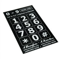 Telefonske naljepnice - bijele na crnom - samo brojevi
