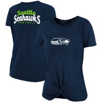 Ženska nova era College mornarica Seattle Seahawks LUB majica sa prednjim zavrtnjem čvorom