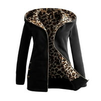 Hoksml modna jakna za žene, odobrenje moda Žene toplo FAU kaput jakna zimske leopard dugih rukava odjeća