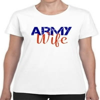 Grafička ženska supruga vojske bijele majice, ženska X-velika