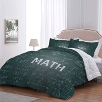Blassliving Matematička nauka Twin Comforter set, zelena posteljina set za dječake tinejdžera