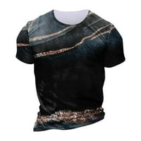 Gaiseeis evropska i američka okrugla vrat Ležerni za etničko stil retro tiskane majice kratkih rukava Top Black XXXL