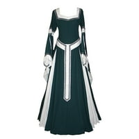 YourAo Womens Irska srednjovjekovna maxi haljina za žene renesanse kostim retro haljine Cosplay kostimi mašta